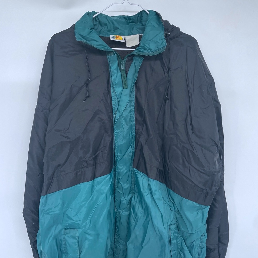Vintage Bass Pro Shops Hooded Windbreaker Jacket 3XL Breathable Outdoors Fishing - Picture 2 of 4